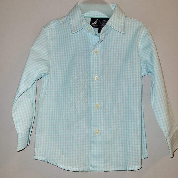 🆕️ Nautica Toddler Boys Navy Sweater Checked Button Down Shirt Set 18 Months - Picture 3 of 6